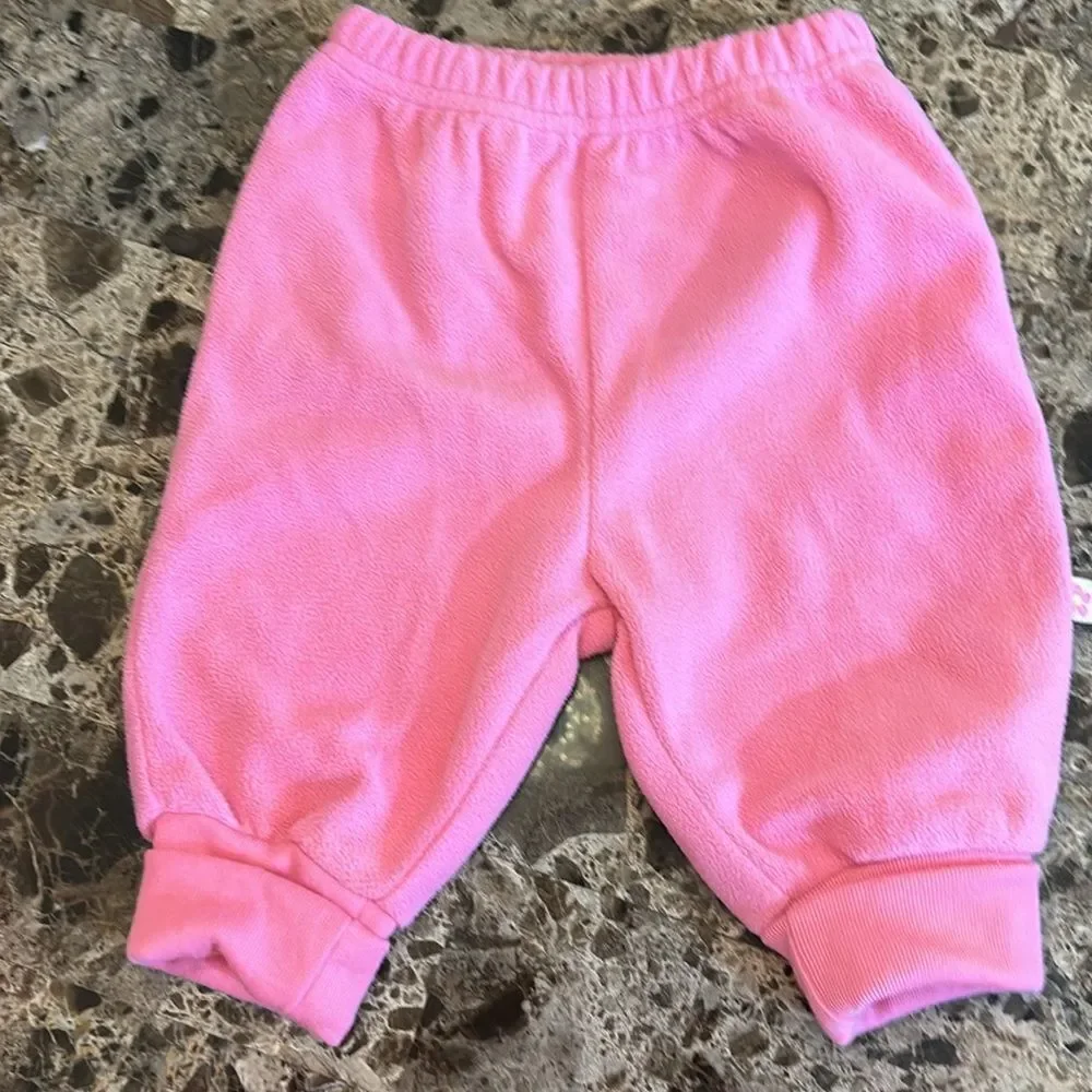 Carter's Girls Fleece Pink Jogger Hoodie Lined Jacket Outfit Track Set Size 0-3M